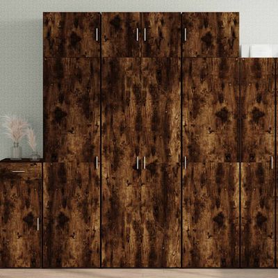 vidaXL Úložná skrinka dymový dub 70x42,5x225 cm kompozitné drevo