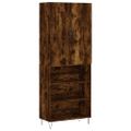 vidaXL Vysoká skrinka dymový dub 69,5x34x180 cm spracované drevo