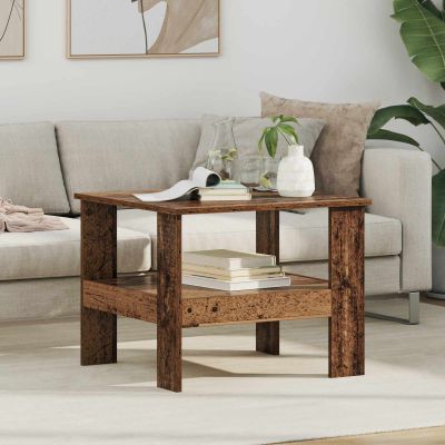 vidaXL Konferenčný stolík Staré drevo 57 x 55 x 45 cm Kompozitné drevo