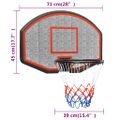 vidaXL Basketbalová doska čierna 71x45x2 cm polyetén