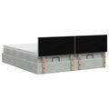 vidaXL Ottoman posteľ s matracom a LED Svetlosivá 200 x 200 cm Zamat