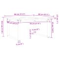 vidaXL Konferenčný stolík v tvare O 80x80x45,5 cm borovica a oceľ