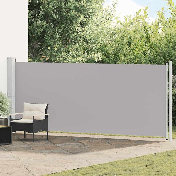vidaXL Zaťahovacia bočná markíza na terasu 600x160 cm, sivá