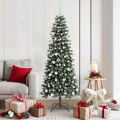 vidaXL Umelý vianočný stromček Zelená 180 cm PVC, plast a oceľ