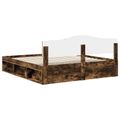 vidaXL Rám postele Dymová dub 200 x 200 cm Masívne borovicové drevo