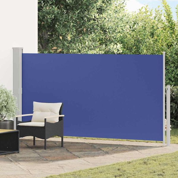 vidaXL Zaťahovacia bočná markíza na terasu 170x300 cm, modrá