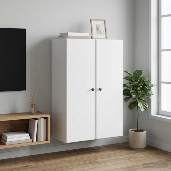 vidaXL Nástenná skrinka Biela 66 x 34,5 x 90 cm Kompozitné drevo