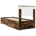 vidaXL Rám postele Dymový dub a striebro 75 x 190 cm Kompozitné drevo