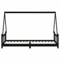 vidaXL Rám detskej postele čierny 90x200 cm masívna borovica
