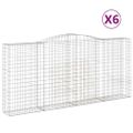 vidaXL Oblúkové gabiónové koše 6ks 400x50x180/200cm pozinkované železo
