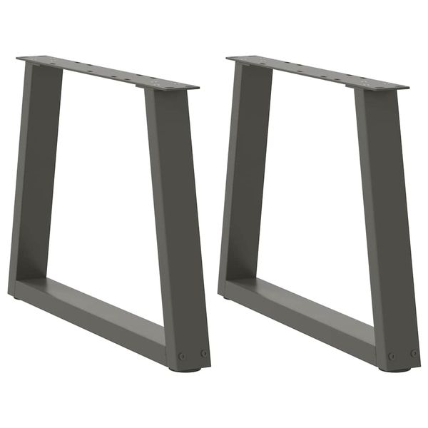 vidaXL Nohy konferenčného stolíka v tvare V, 2 ks, antracitové, 60 x (42-43,3) cm, oceľ