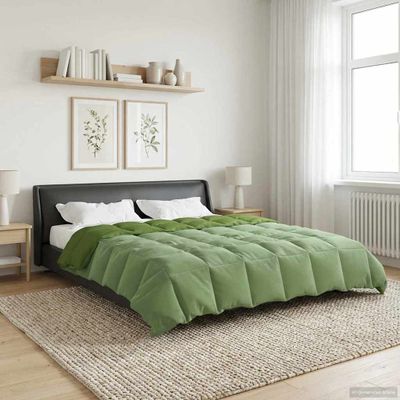 vidaXL Zimný prehoz Šnurovaný Zelená 200 x 200 cm Mikrovlákno