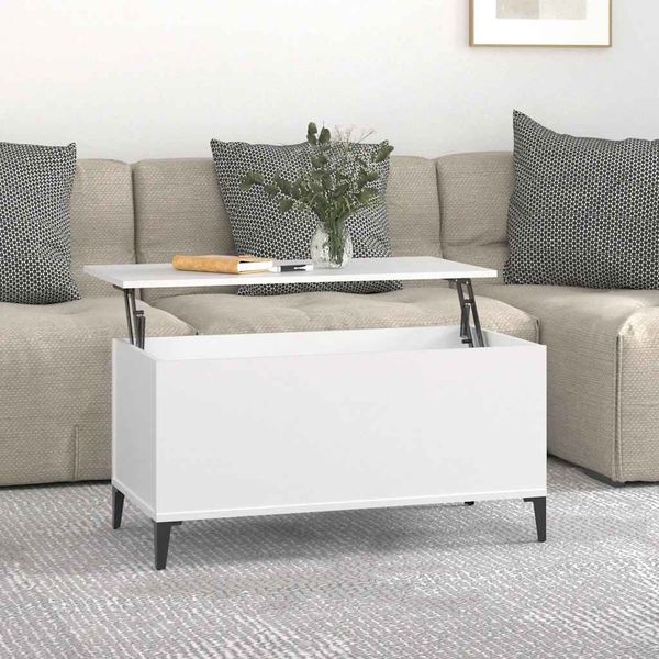 vidaXL Konferenčný stolík biely 90x44,5x45 cm spracované drevo