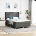 vidaXL Posteľ s pružinovým rámom Tmavo šedá 200 x 140 cm látka