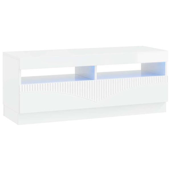 vidaXL LED TV kabinet Biela s vysokým leskom Kompozitné drevo