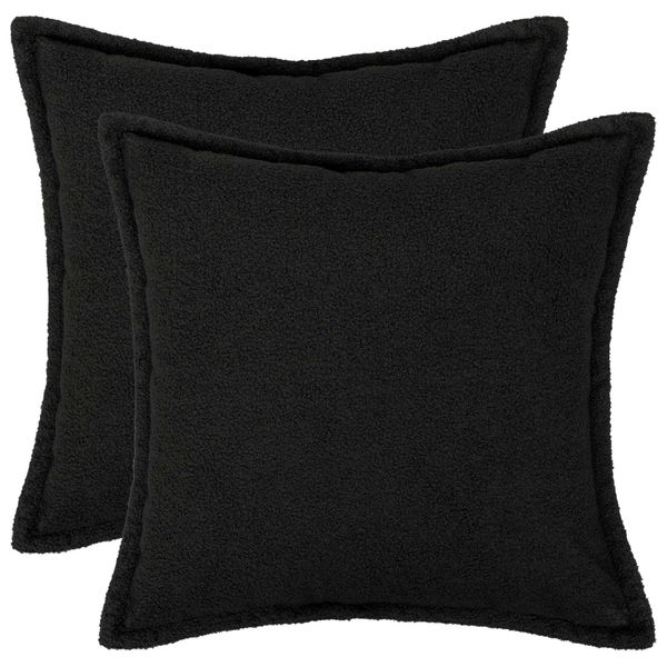 vidaXL Poťah na podložku 2 pcs HOUTEN Čierna 55 x 55 cm Bouclé