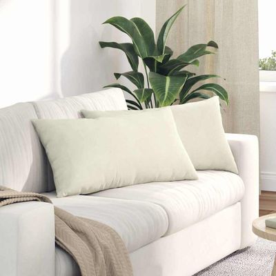 vidaXL Vankúše na pohovku 2 pcs Krémová 80 x 40 cm Kordúrová tkanina