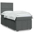vidaXL Posteľný rám boxsping s matracom tmavosivý 80x200 cm látka