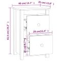 vidaXL Nočné stolíky 2 ks čierne 40x35x61,5cm masívne borovicové drevo