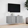 vidaXL TV nástenná skrinka s LED svetlami sivá sonoma 80x31x35 cm