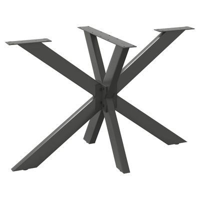 vidaXL Noha jedálenského stola v tvare pavúka, antracitová 120x68x(72-73) cm, oceľ