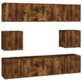 vidaXL 8-dielna súprava TV skriniek dymový dub spracované drevo