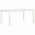 vidaXL Záhradný stôl 150x90x72 cm PP biely