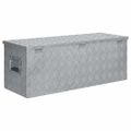 vidaXL Hliníková bednička 110,5x38,5x40 cm strieborná