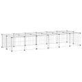 vidaXL 28-panelová klietka pre domáce zvieratá čierna 210x70x35 cm oceľ