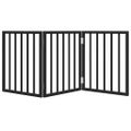 vidaXL Brána pre psa skladacia 3 panely čierna 150 cm topoľové drevo