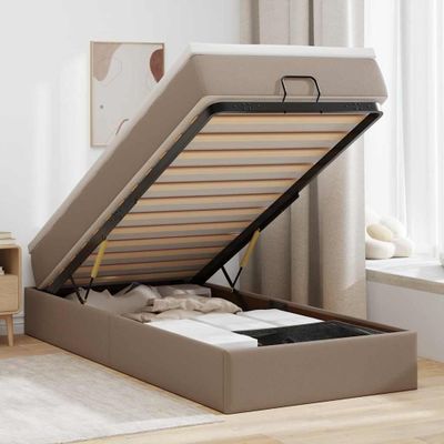 vidaXL Osmanský rám postele s matracom kapučínový 80x200 cm umelá koža