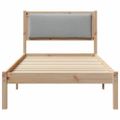 vidaXL Rám postele Svetlosivá 90 x 200 cm Masívne borovicové drevo