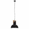 vidaXL Industriálna závesná lampa 25 W čierna mangovník 42 cm okrúhla E27
