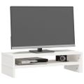 vidaXL Stojan na monitor biely (52-101)x22x14 cm masívna borovica