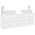 vidaXL Set kabinetov do kúpeľne 3 ks Biela 53 x 34,5 x 63 cm