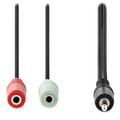 Nedis CAGB22150BK02 - Stereo Audio Kabel | 3,5mm Zástrčka -2x 3,5mm Zásuvka | 0.20 m | Kulatý | Černá Kabel, audio, 3,5mm zástrcka - 2× 3,5mm zásuvka, 20cm, box, cerný