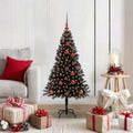 vidaXL Vianočný stromček Čierna 120 cm PVC
