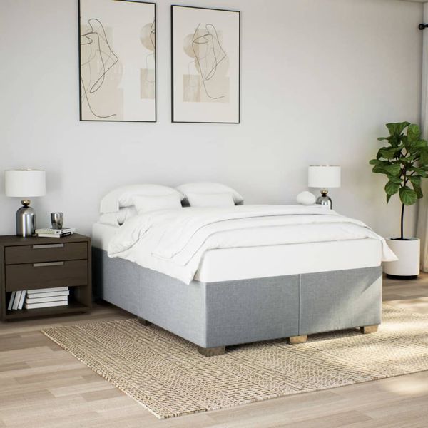 vidaXL Posteľ bez matraca bledosivý 140x190 cm látka