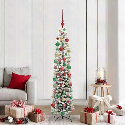 vidaXL Umelý vianočný stromček Zelená 180 cm PVC, oceľ a plast