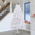 vidaXL Umelý Sklápací Vianočný Stromček Biela 270 cm PVC a oceľ