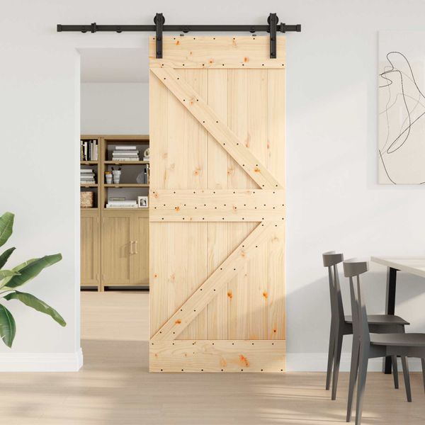 vidaXL Posuvné dvere NARVIK Prírodná a čierna 85 x 210 cm (152,5 cm)