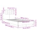 vidaXL Posteľný rám s čelom hnedý dub 90x200 cm kompozitné drevo