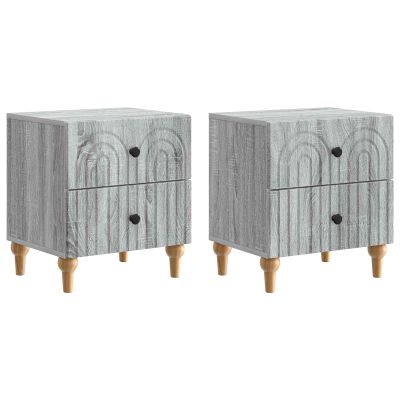 vidaXL Nočný stolík so zásuvkou 2 pcs Sivá sonoma 43 x 34,5 x 48 cm