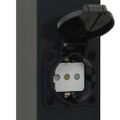 vidaXL Stĺpikové svetlá so zásuvkou 3 ks 110 cm čierne IP44