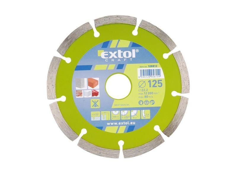 Kotúč diamantový rezný segmentový 115mm EXTOL CRAFT 108811