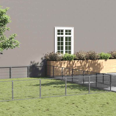 vidaXL Koterec pre psov strieborný 60 m² oceľ