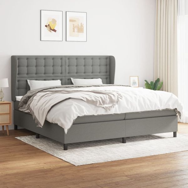 vidaXL Boxspring posteľ s matracom tmavosivá 200x200 cm látka