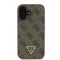 Puzdro Guess pre iPhone 16 6,1" GUHCP16SP4TDPW Leather 4G Triangle Strass hnedé MagSafe