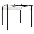 vidaXL Pergola so zaťahovacou strechou krémovo-biela 3x3 m oceľová