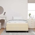 vidaXL Posteľ s pružinovým rámom Krémová 120 x 190 cm látka
